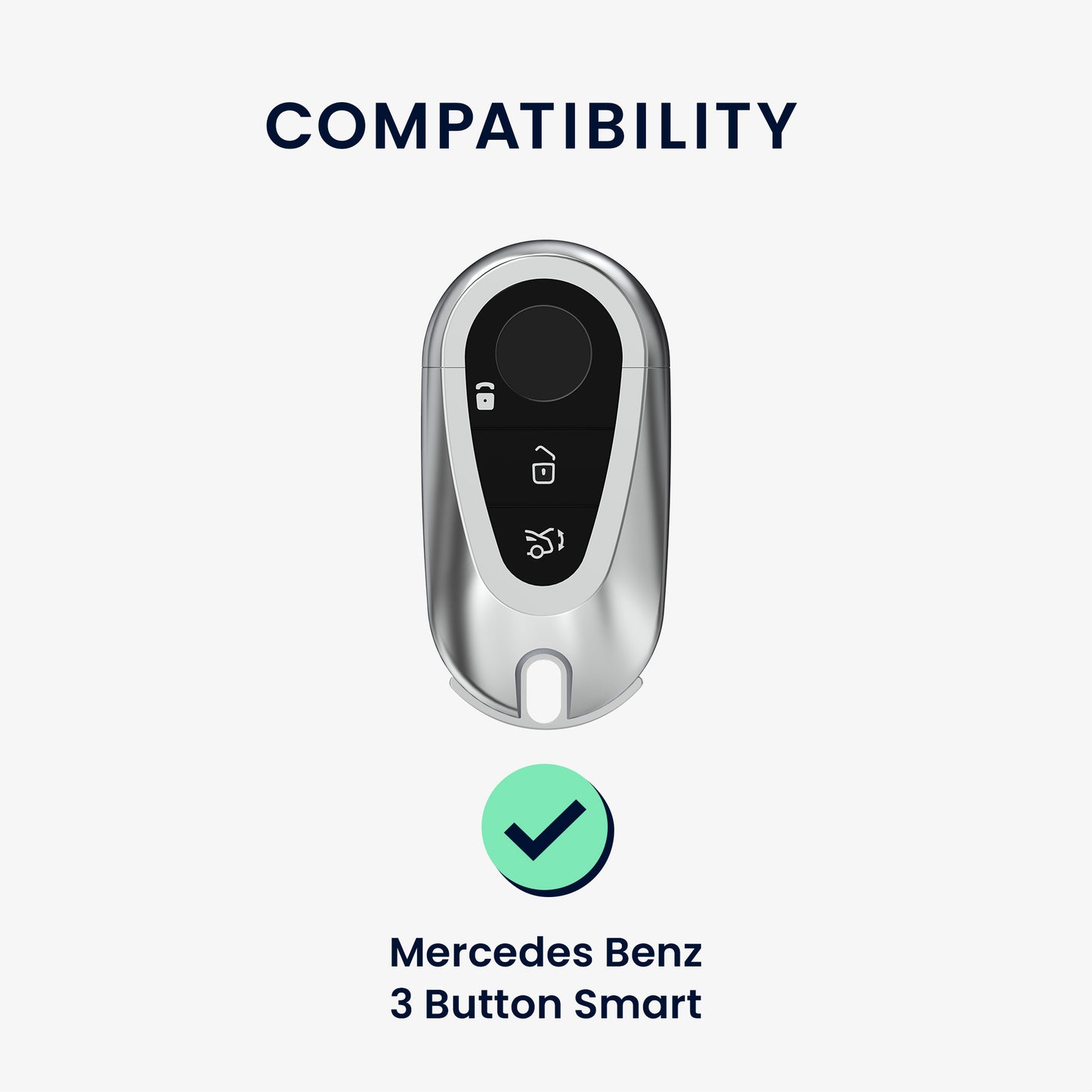 kwmobile Autoschlüssel Hülle kompatibel mit Mercedes Benz 3-Tasten Smart Autoschlüssel