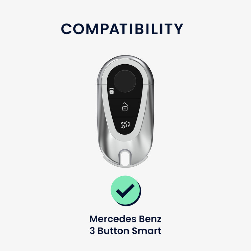 kwmobile Autoschlüssel Hülle kompatibel mit Mercedes Benz 3-Tasten Smart Autoschlüssel