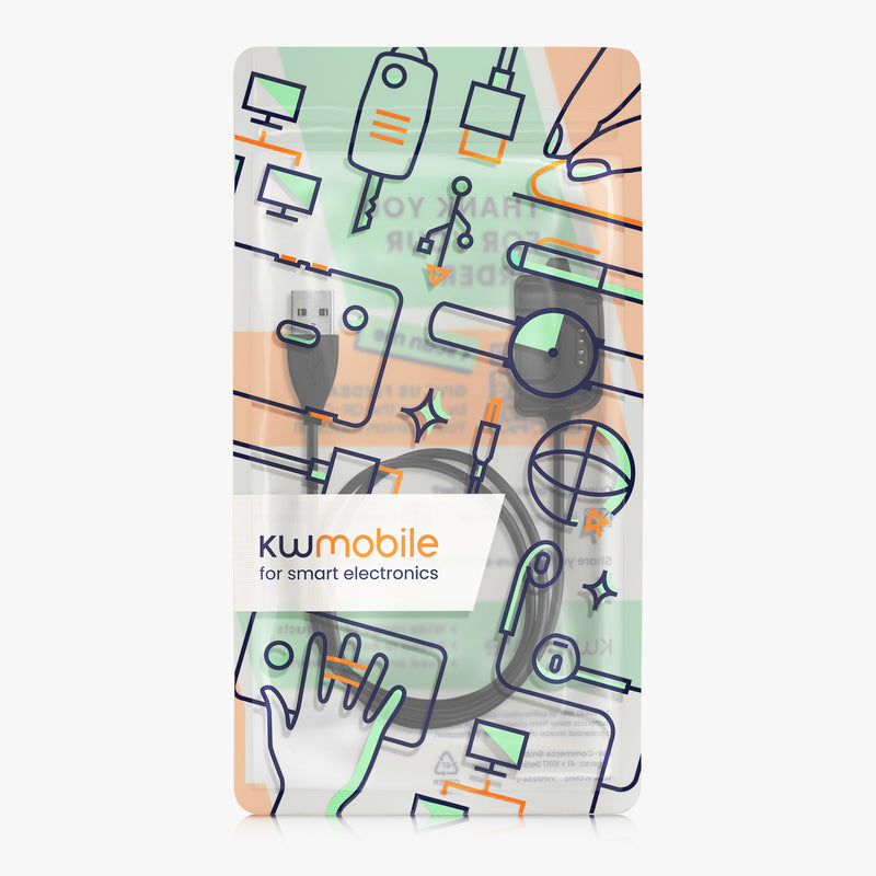 kwmobile USB Kabel Charger kompatibel mit Willful ID205 / Yamay SW020 Ladekabel - Smart Watch Ersatzkabel - Fitnesstracker Aufladekabel