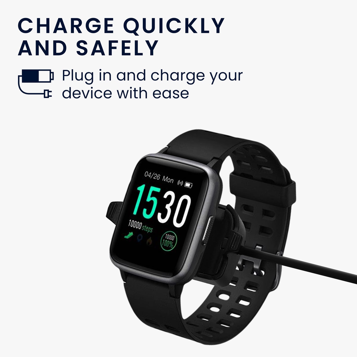kwmobile USB Kabel Charger kompatibel mit Willful ID205 / Yamay SW020 Ladekabel - Smart Watch Ersatzkabel - Fitnesstracker Aufladekabel