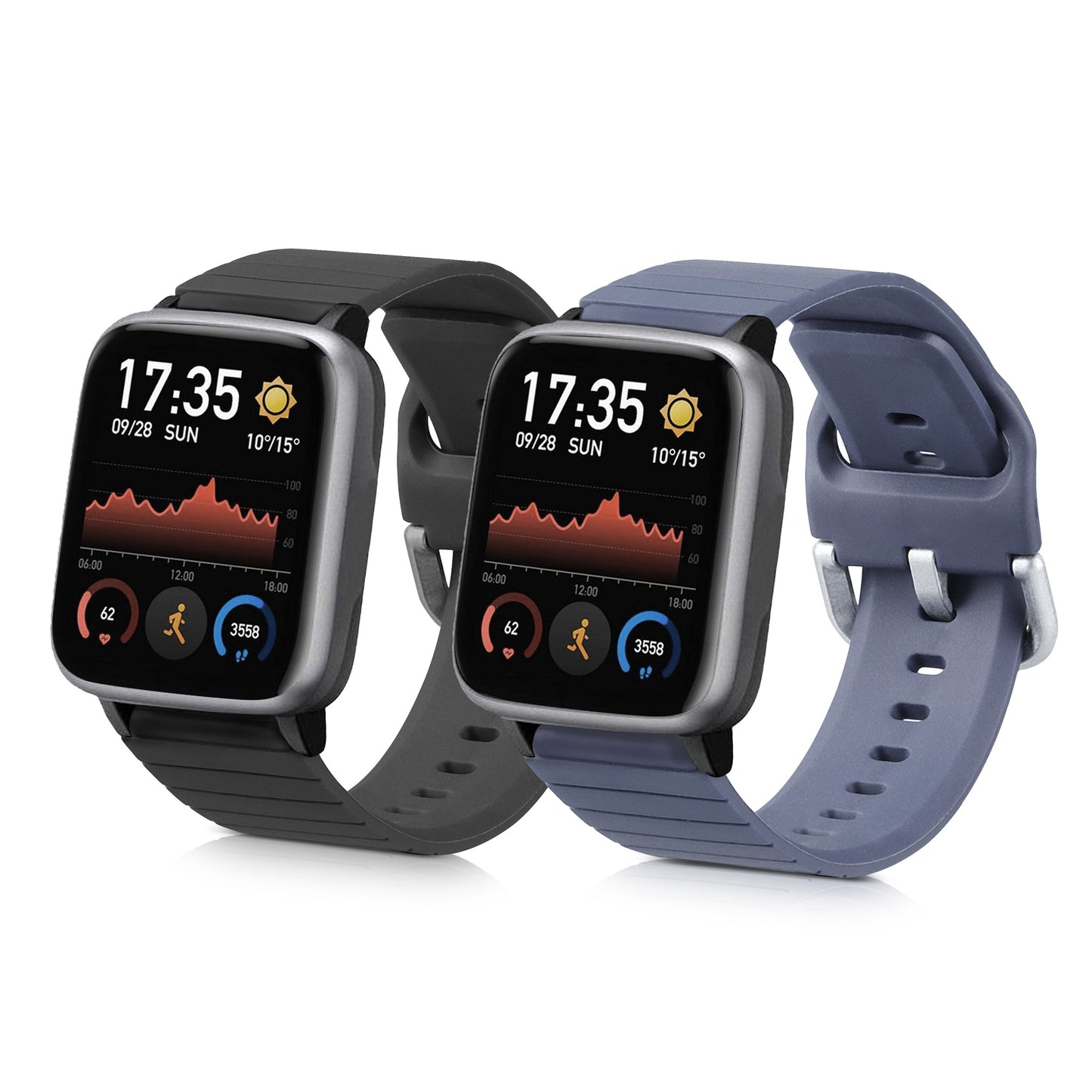 kwmobile Uhrenarmband für Willful Fitnesstracker / Smartwatch Armband Band Set Ersatzarmband Smartwatch