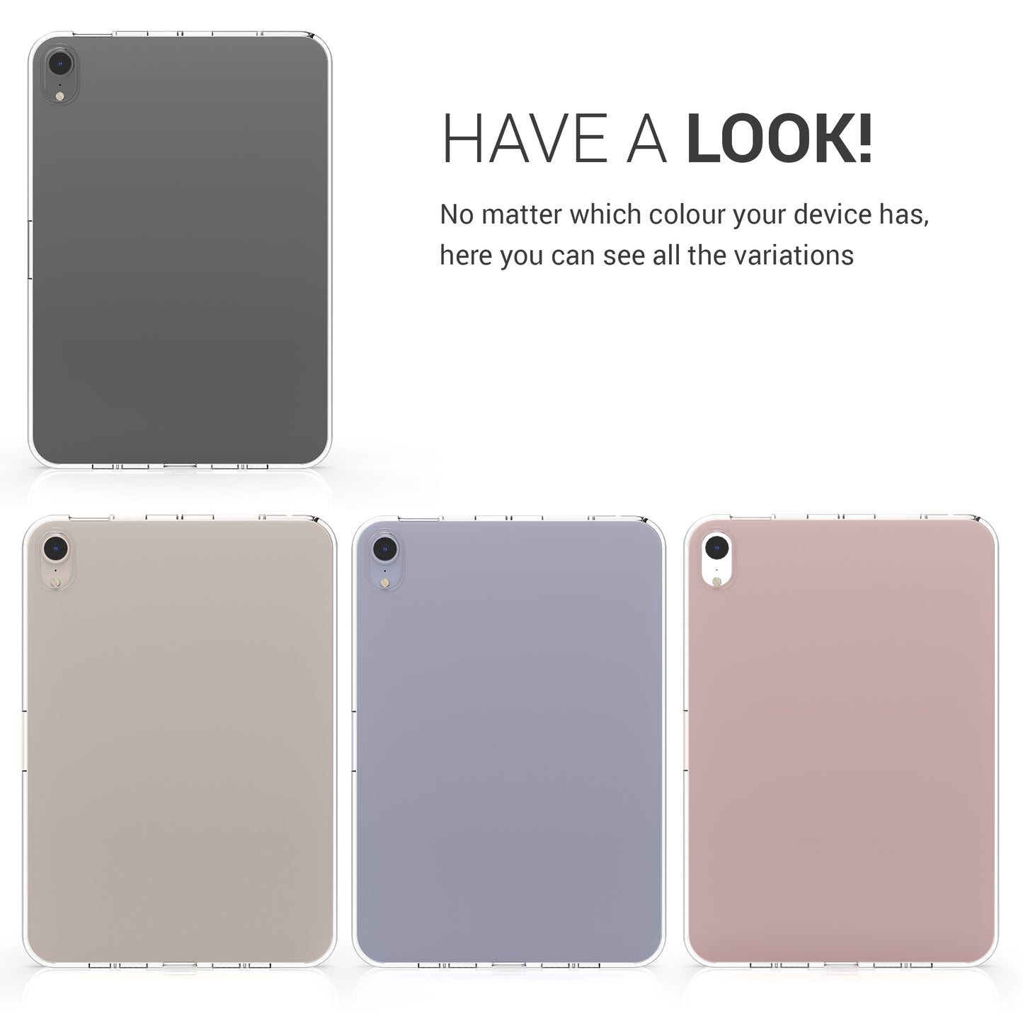 kwmobile Hülle kompatibel mit Apple iPad Mini 6 (2021) / iPad Mini 7 (2024) Hülle - weiches Silikon Case transparent - Tablet Cover