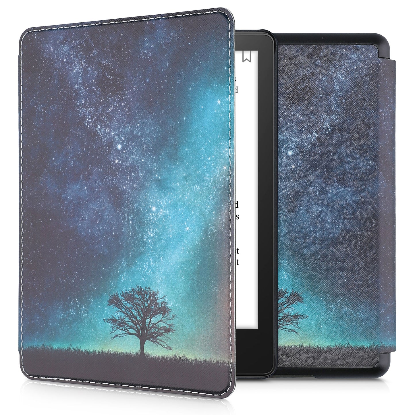 kwmobile Klapphülle kompatibel mit Amazon Kindle Paperwhite 11. Generation 2021 Hülle Flipcase mit Magnetverschluss Travel Schriftzug