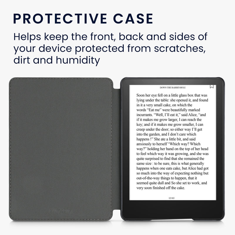 kwmobile Klapphülle kompatibel mit Amazon Kindle Paperwhite 11. Generation 2021 Hülle Flipcase mit Magnetverschluss Travel Schriftzug