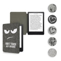 kwmobile Hülle kompatibel mit Amazon Kindle Paperwhite 11. Generation 2021 - Filz Stoff eReader Schutzhülle Cover Case - Travel Umriss Weiß Dunkelgrau Weiß  [dsg08]