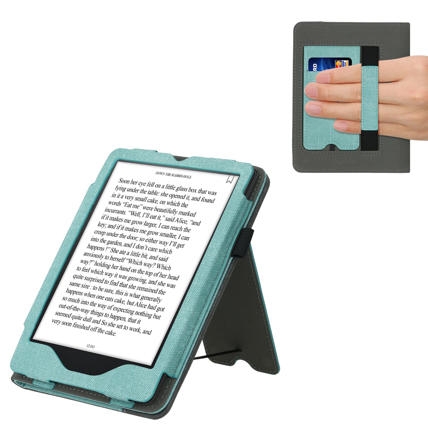 kwmobile Hülle kompatibel mit Amazon Kindle Paperwhite 11. Generation 2021 Flip Case mit Handschlaufe Cover