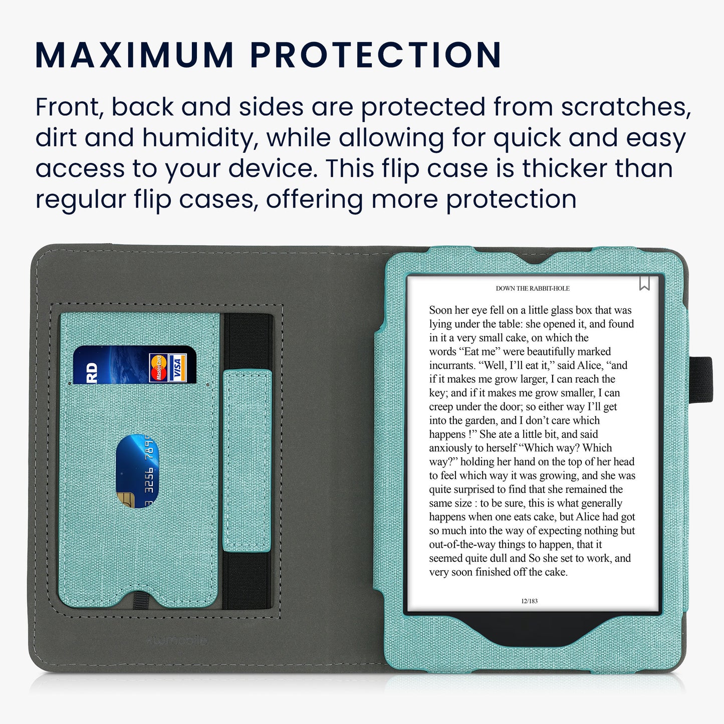 kwmobile Hülle kompatibel mit Amazon Kindle Paperwhite 11. Generation 2021 Flip Case mit Handschlaufe Cover