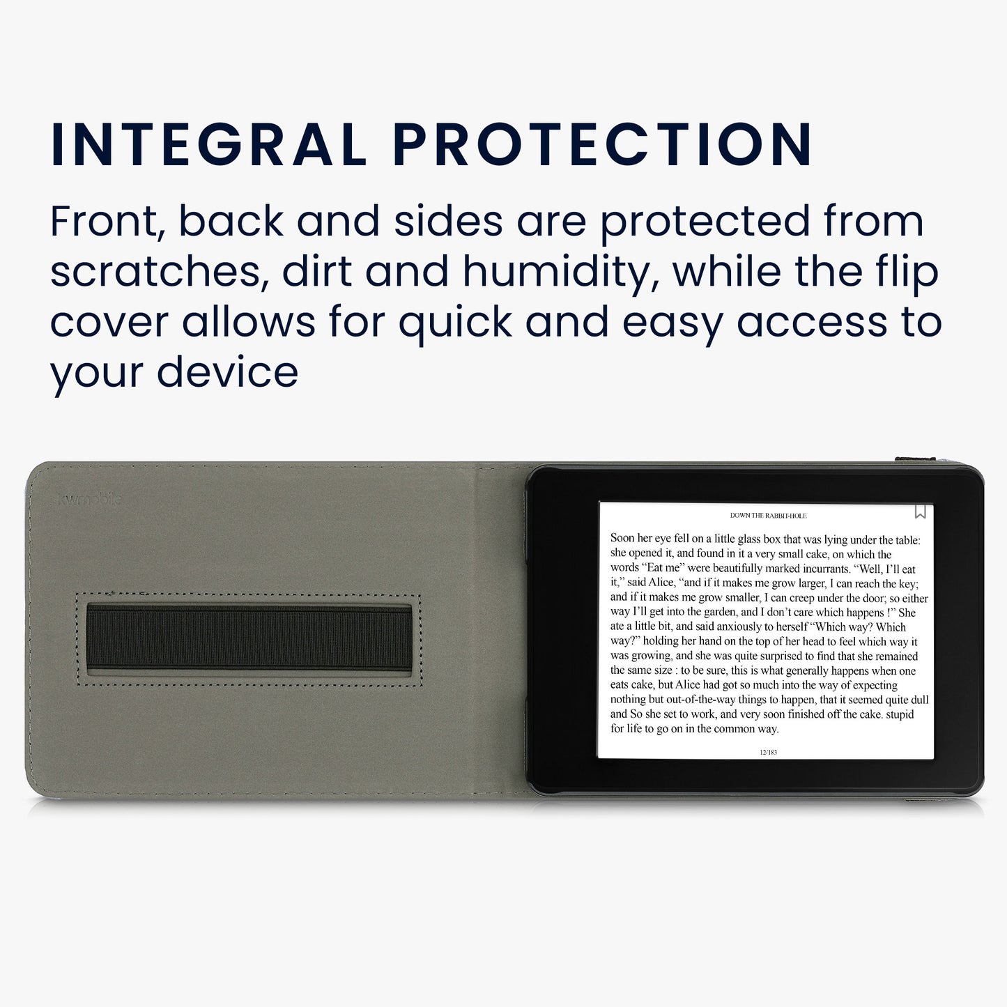 kwmobile Hülle kompatibel mit Amazon Kindle Paperwhite 11. Generation 2021 Hülle - Case mit Schlaufe und Ständer