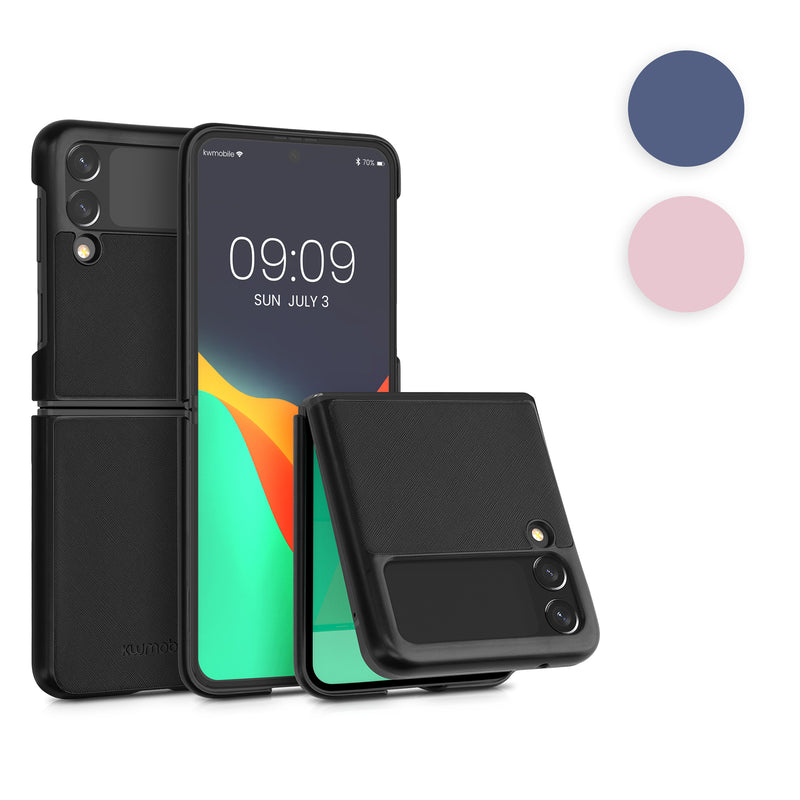 kwmobile Flip Hardcase kompatibel mit Samsung Galaxy Z Flip 3 5G - Hülle für Foldable Handy - Handyhülle in Schwarz Schwarz  
