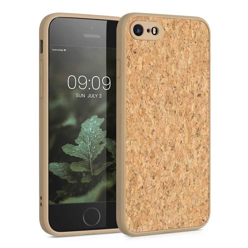 kwmobile Hülle kompatibel mit Apple iPhone SE (2022) / iPhone SE (2020) / iPhone 8 / iPhone 7 - Kork Handyhülle Cover - Schutzhülle TPU Case in Hellbraun Hellbraun  
