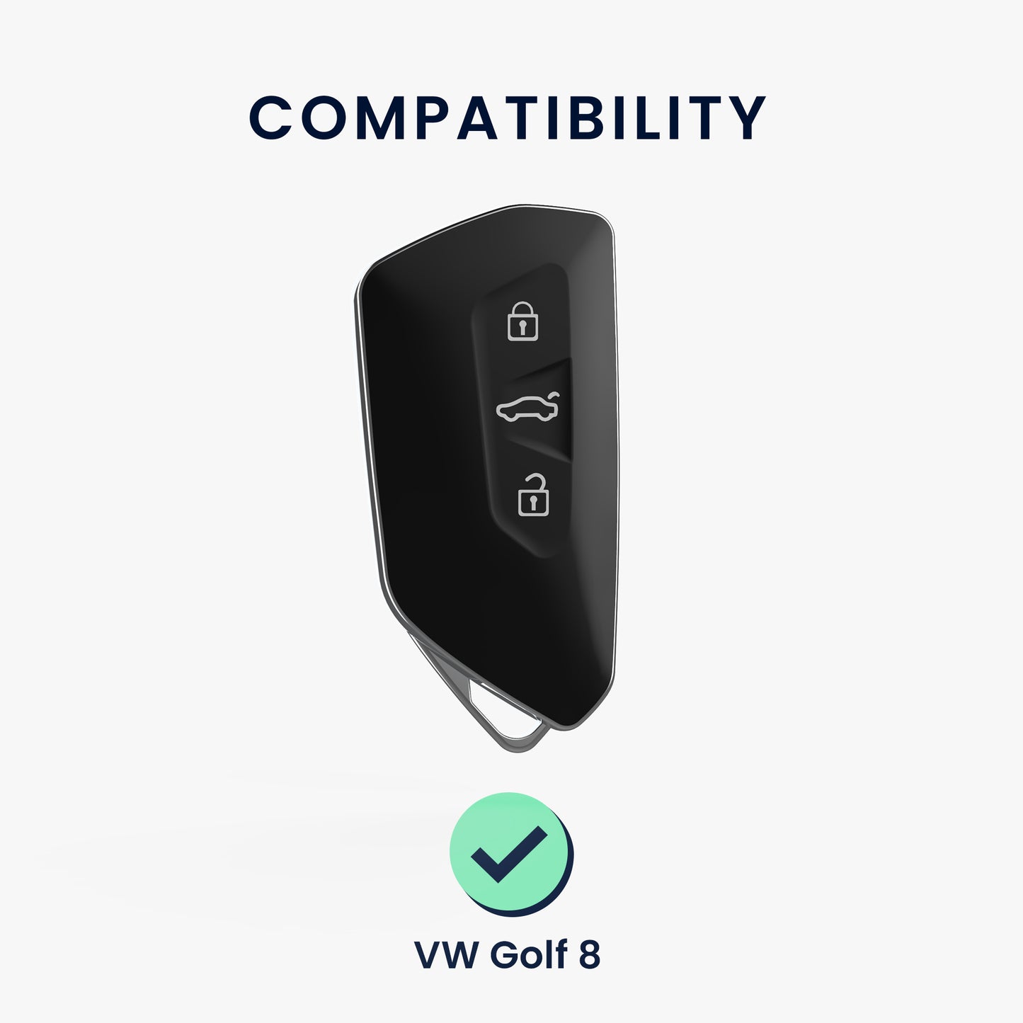 Hülle kompatibel mit VW Golf 8 3-Tasten Autoschlüssel