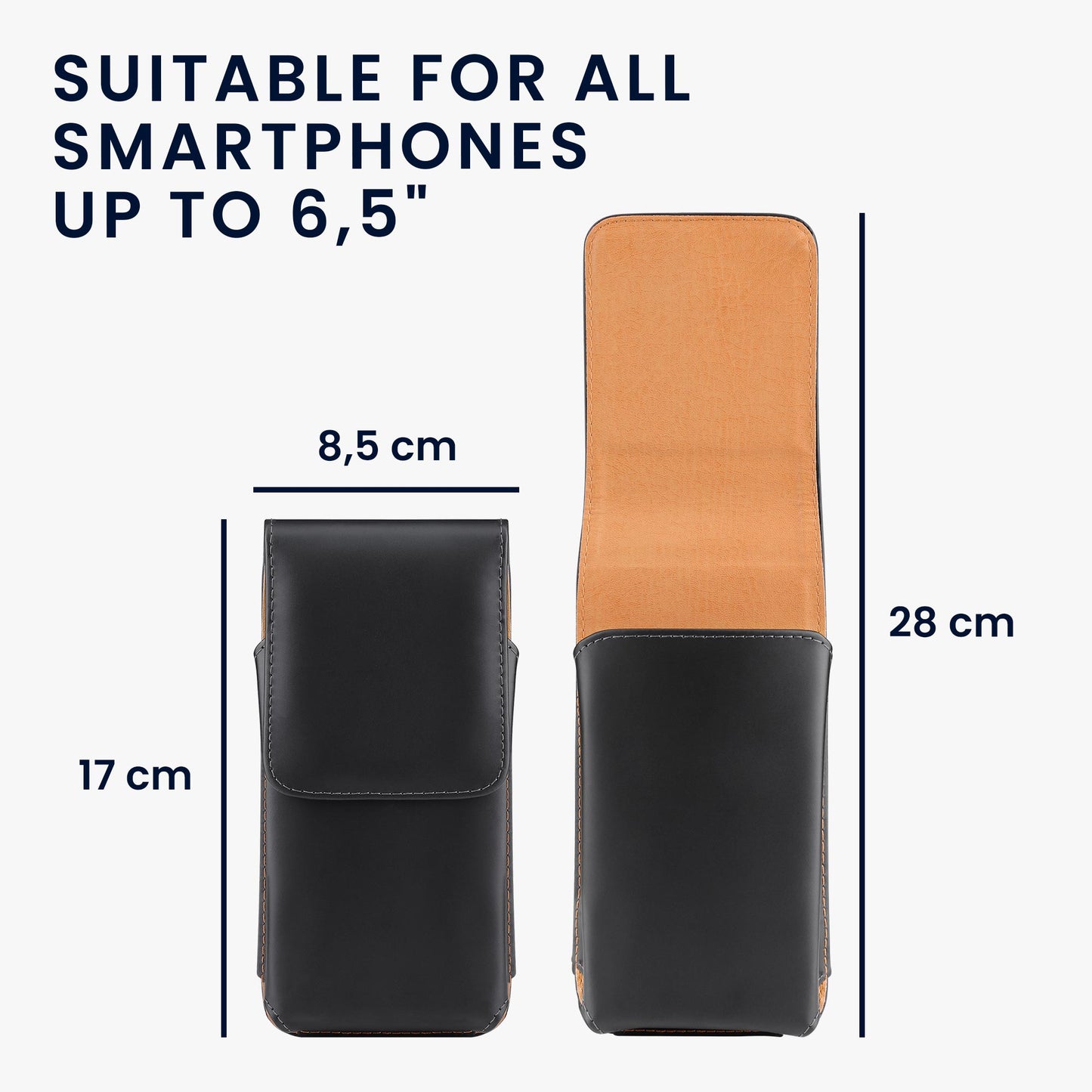 kwmobile Gürteltasche Hülle für Handys mit Gürtelclip - 15,2 x 8 cm Gürtel Case mit Gürtelschlaufe