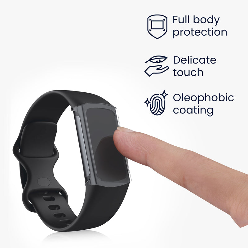 kwmobile Schutzhülle für Fitbit Charge 6 / Charge 5 Fullbody Display Cover Set
