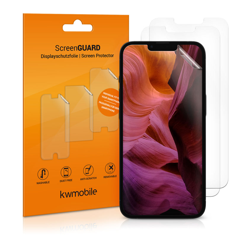 kwmobile 3x Displayschutzfolie kompatibel mit Apple iPhone 13 Pro Folie - klare Schutzfolien Set in transparent Transparent  