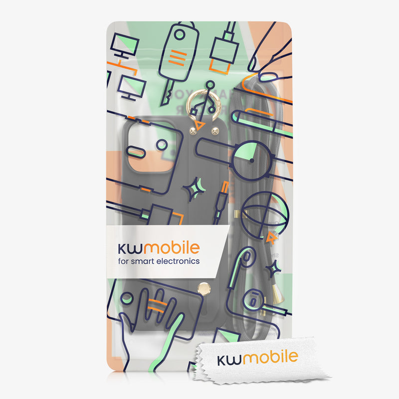 kwmobile Hülle kompatibel mit Apple iPhone 13 Pro Max - Handyhülle mit Schlaufe Ring - Handy Cover Case