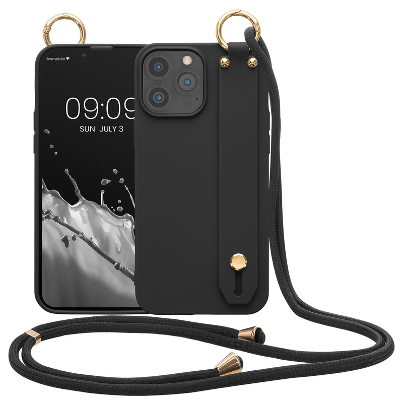 kwmobile Hülle kompatibel mit Apple iPhone 13 Pro Max - Handyhülle mit Schlaufe Ring - Handy Cover Case