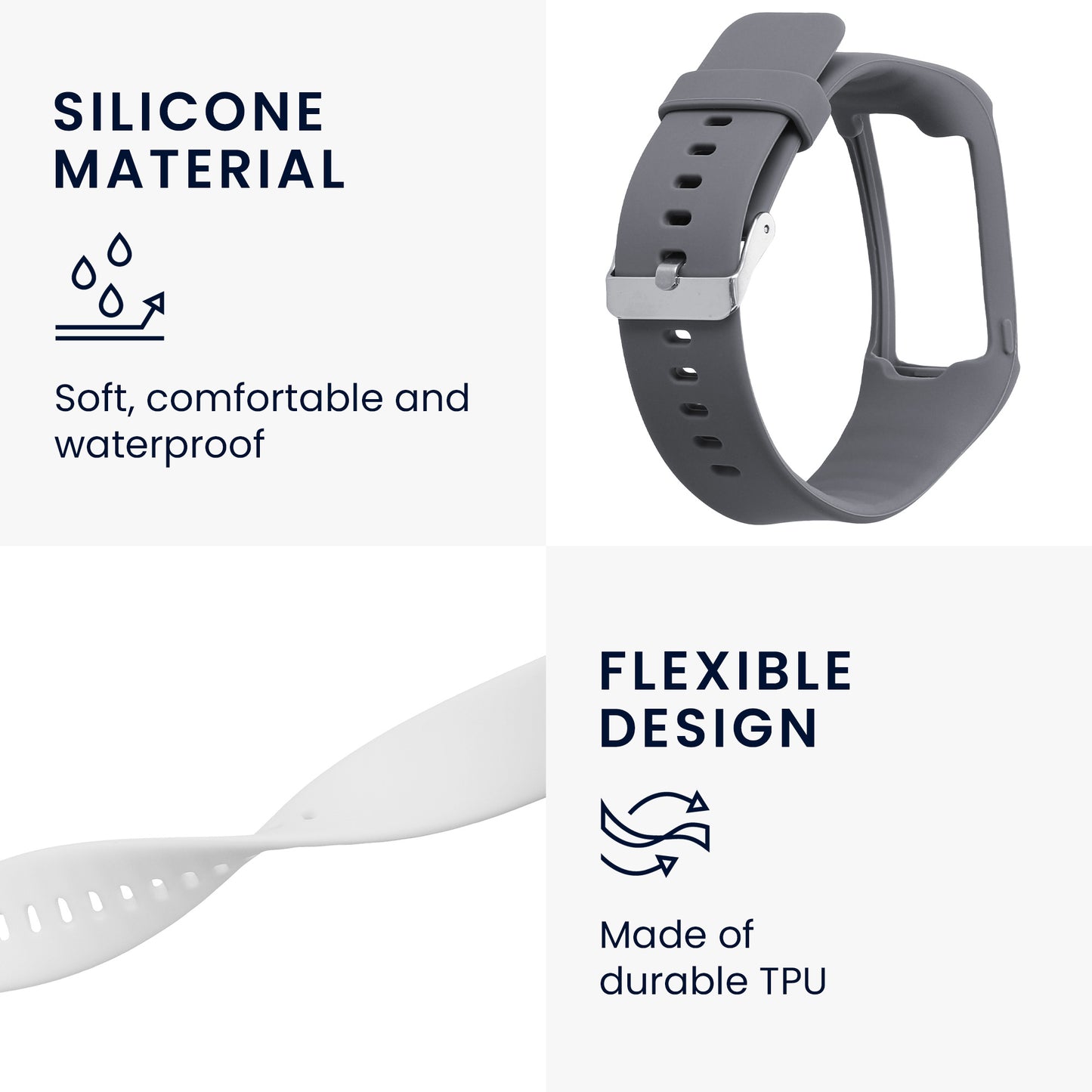 kwmobile Uhrenarmband für Polar A360 / A370 Armband Fitnesstracker Band Set Ersatzarmband Smartwatch