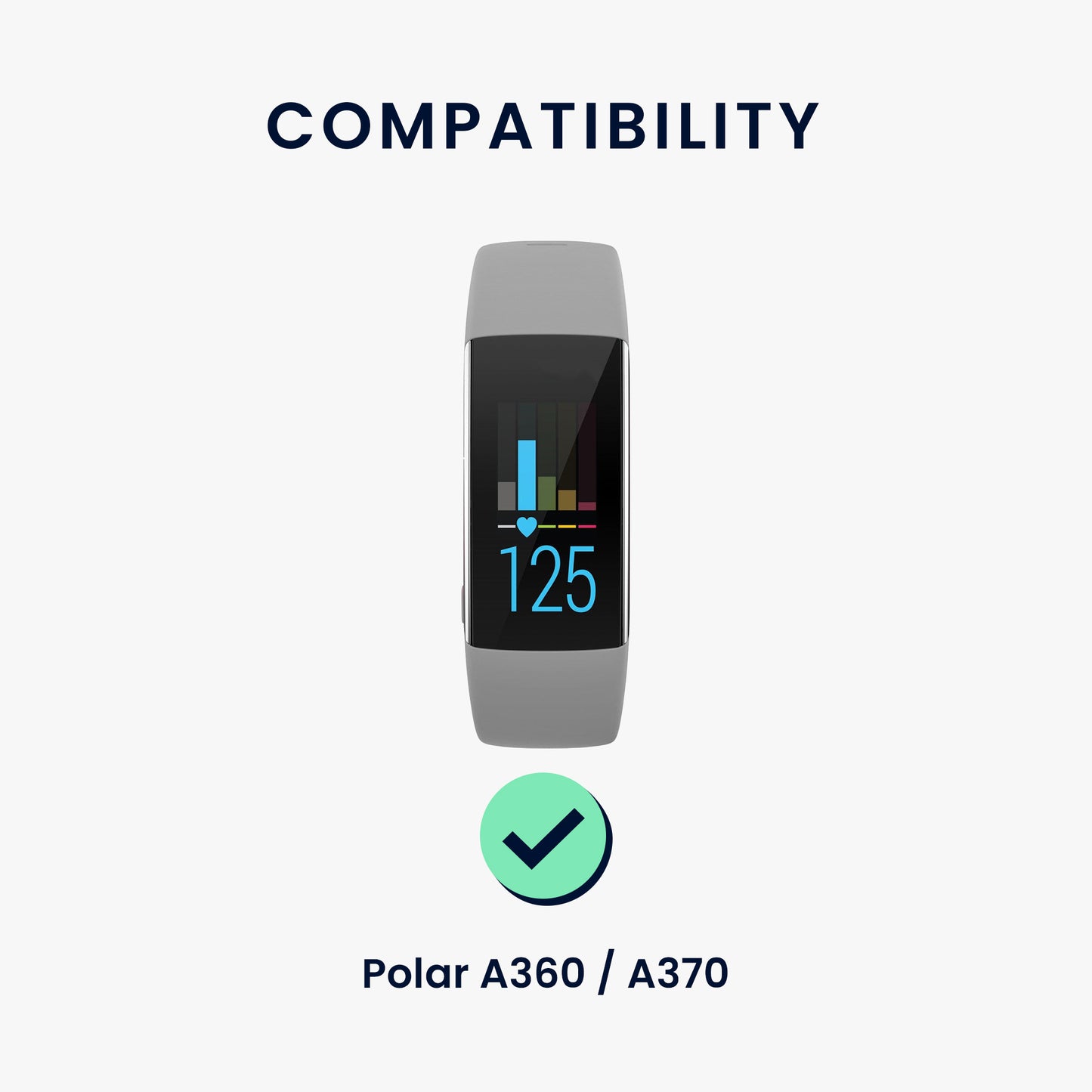 kwmobile Uhrenarmband für Polar A360 / A370 Armband Fitnesstracker Band Set Ersatzarmband Smartwatch