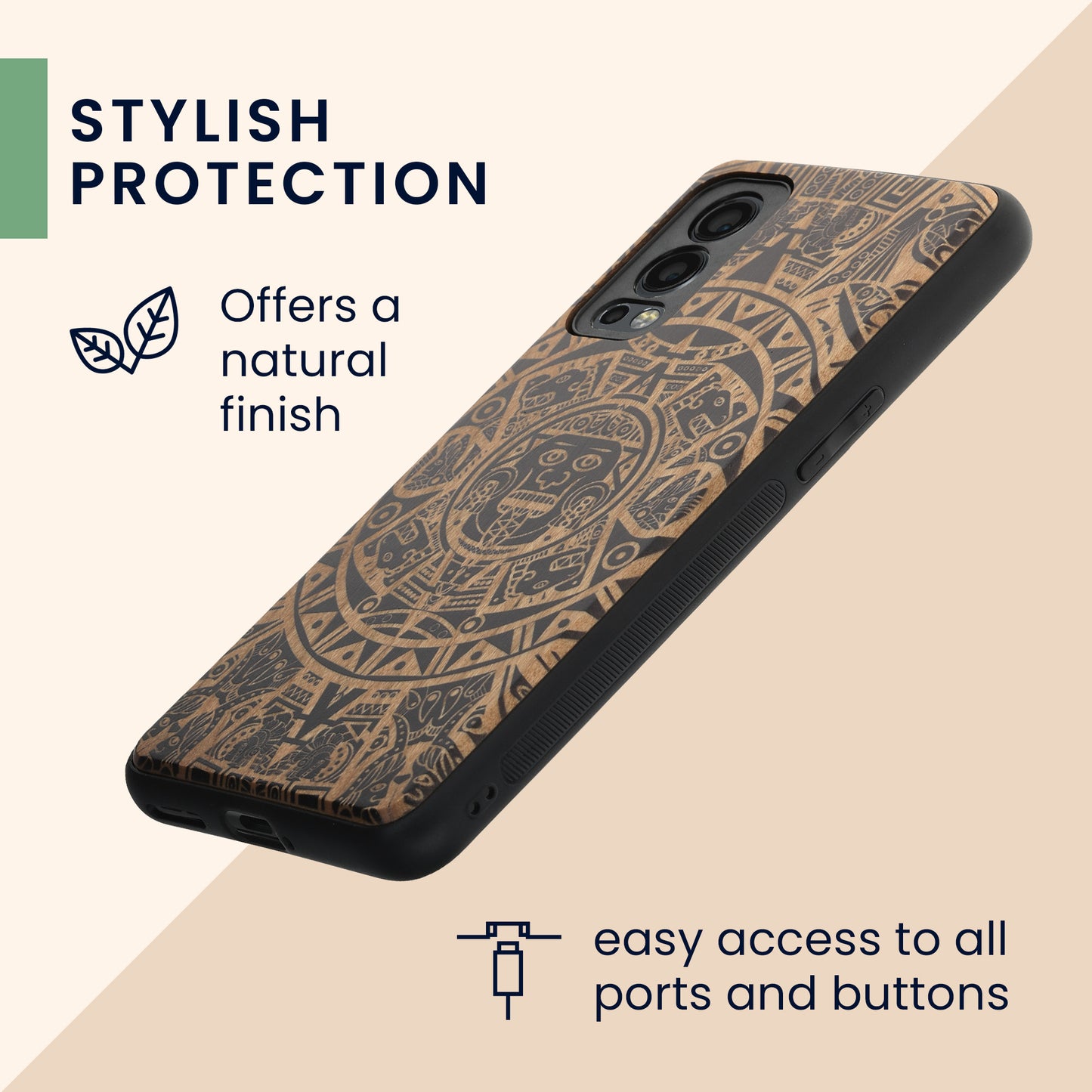kwmobile Hülle kompatibel mit OnePlus Nord 2 5G Handy Cover TPU Handyhülle Schwarz Maya Kalender Art