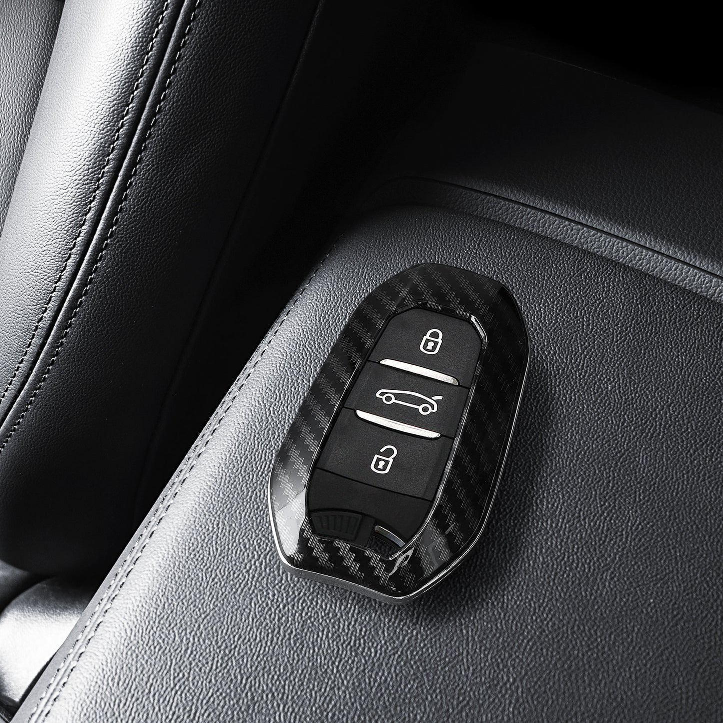 kwmobile Autoschlüssel Hülle kompatibel mit Peugeot Citroen 3-Tasten Smartkey Autoschlüssel (nur Keyless Go) Hardcover Schutzhülle Schlüsselhülle Cover