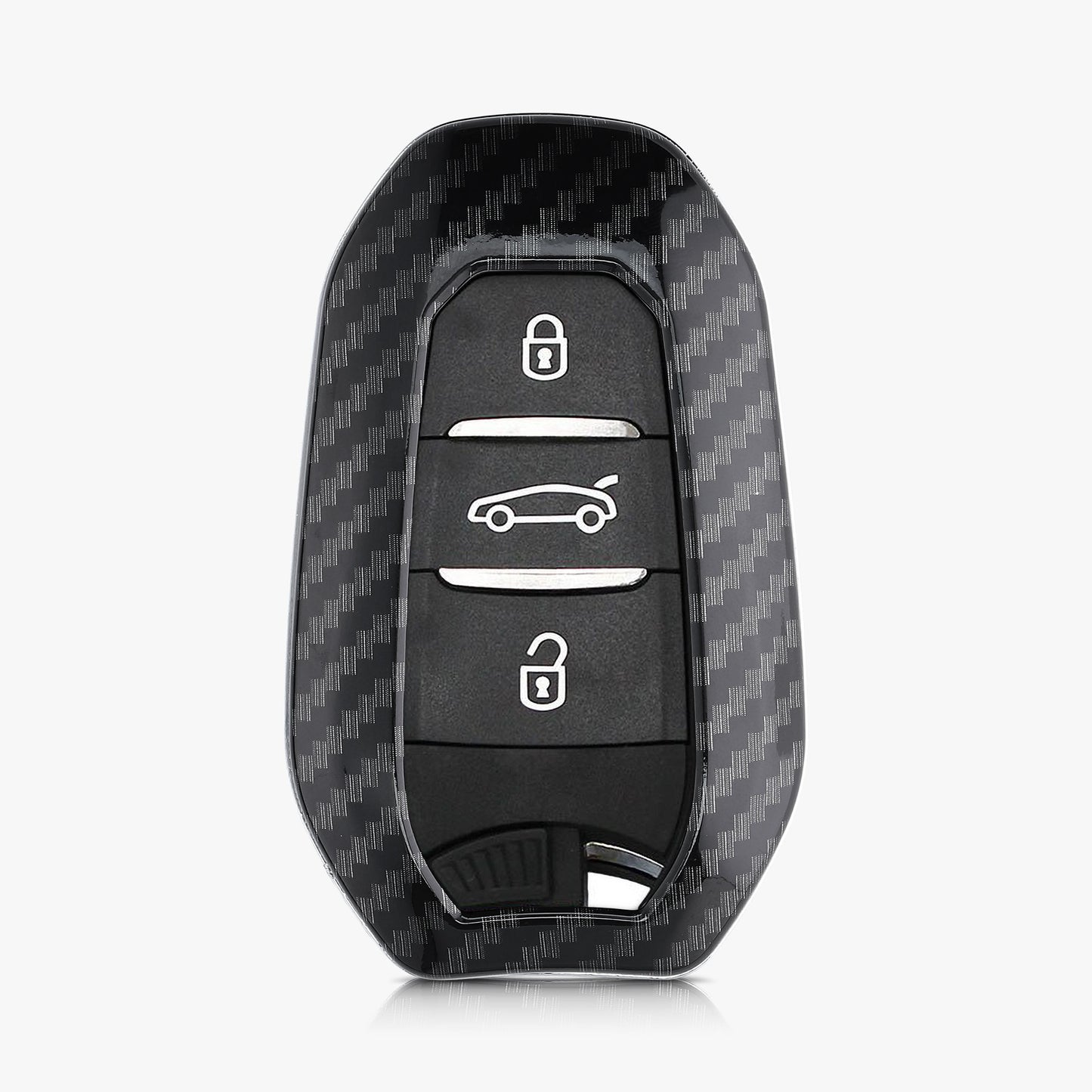 kwmobile Autoschlüssel Hülle kompatibel mit Peugeot Citroen 3-Tasten Smartkey Autoschlüssel (nur Keyless Go) Hardcover Schutzhülle Schlüsselhülle Cover