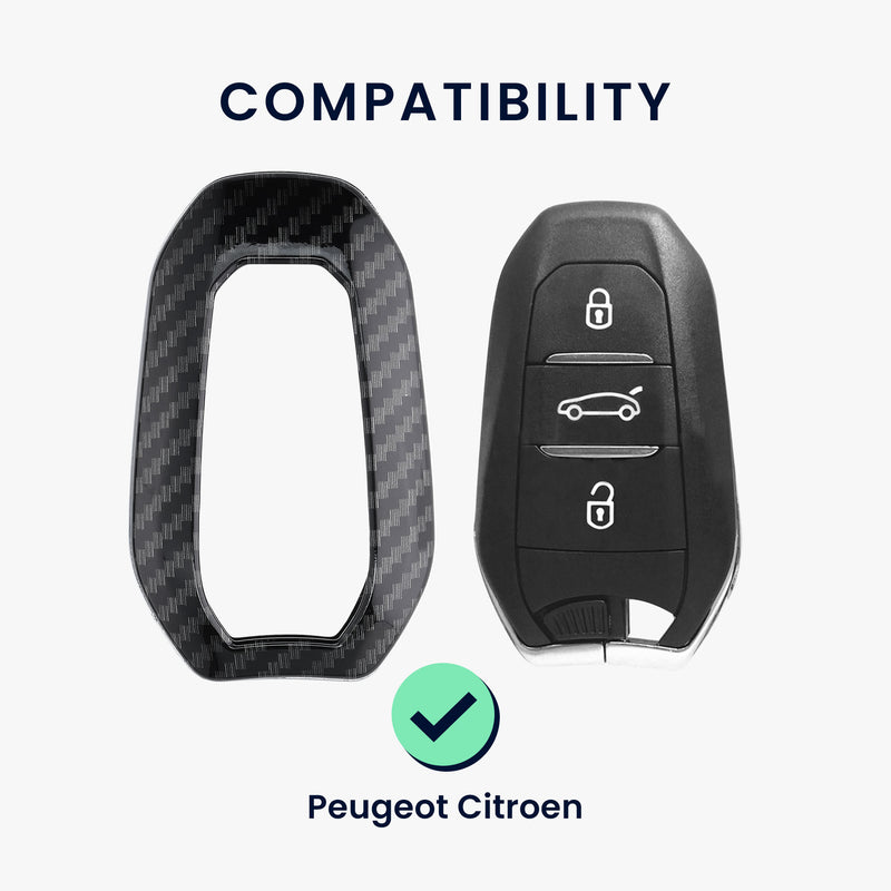 kwmobile Autoschlüssel Hülle kompatibel mit Peugeot Citroen 3-Tasten Smartkey Autoschlüssel (nur Keyless Go) Hardcover Schutzhülle Schlüsselhülle Cover