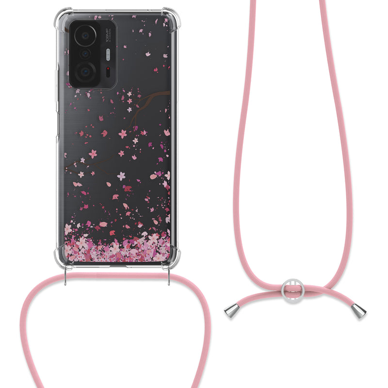 kwmobile Necklace Case kompatibel mit Xiaomi 11T / 11T Pro Hülle Silikon Cover mit Handykette