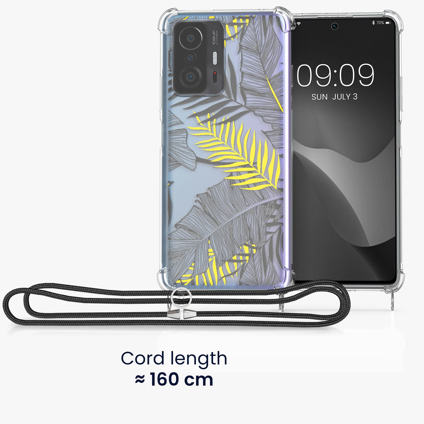 kwmobile Necklace Case kompatibel mit Xiaomi 11T / 11T Pro Hülle Silikon Cover mit Handykette