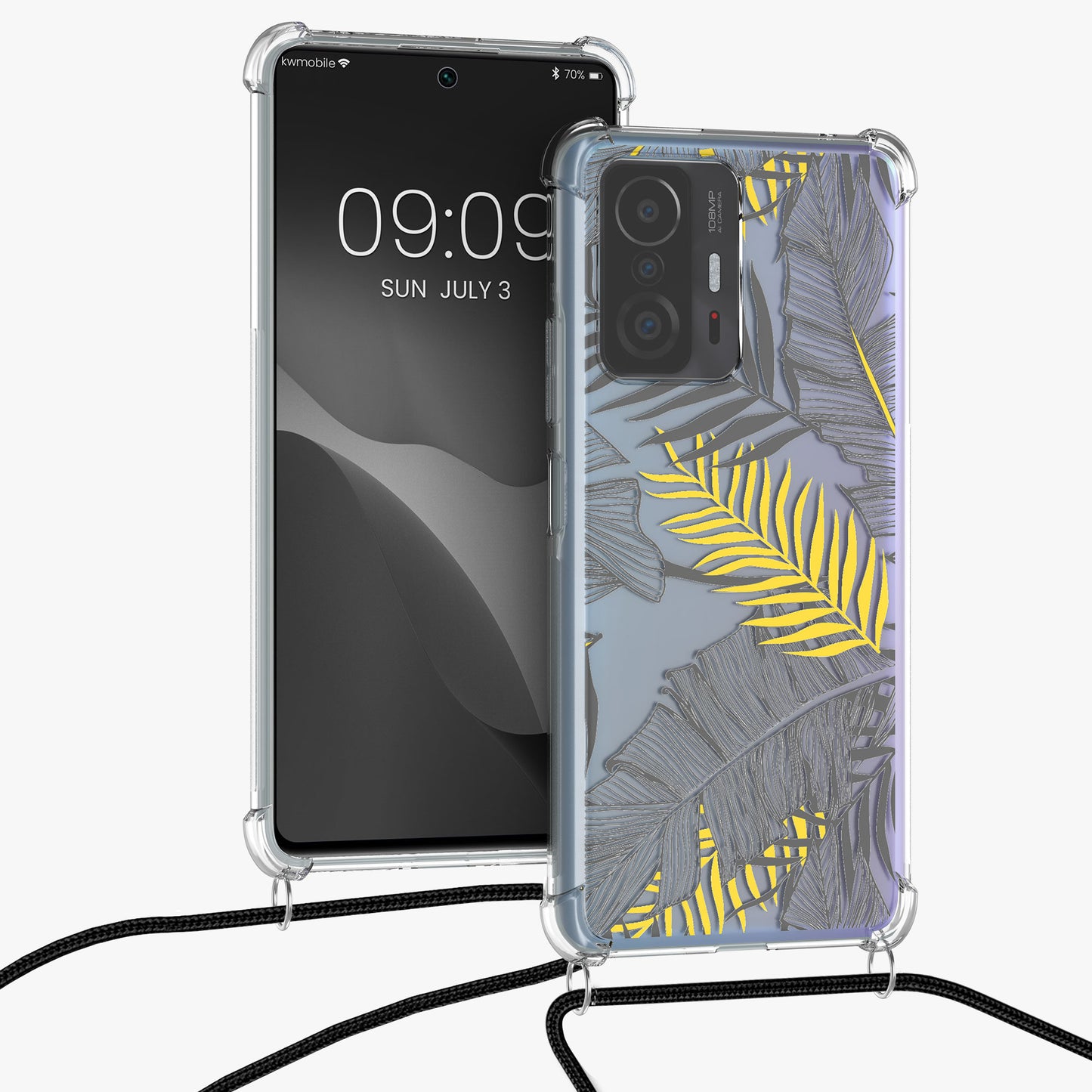 kwmobile Necklace Case kompatibel mit Xiaomi 11T / 11T Pro Hülle Silikon Cover mit Handykette