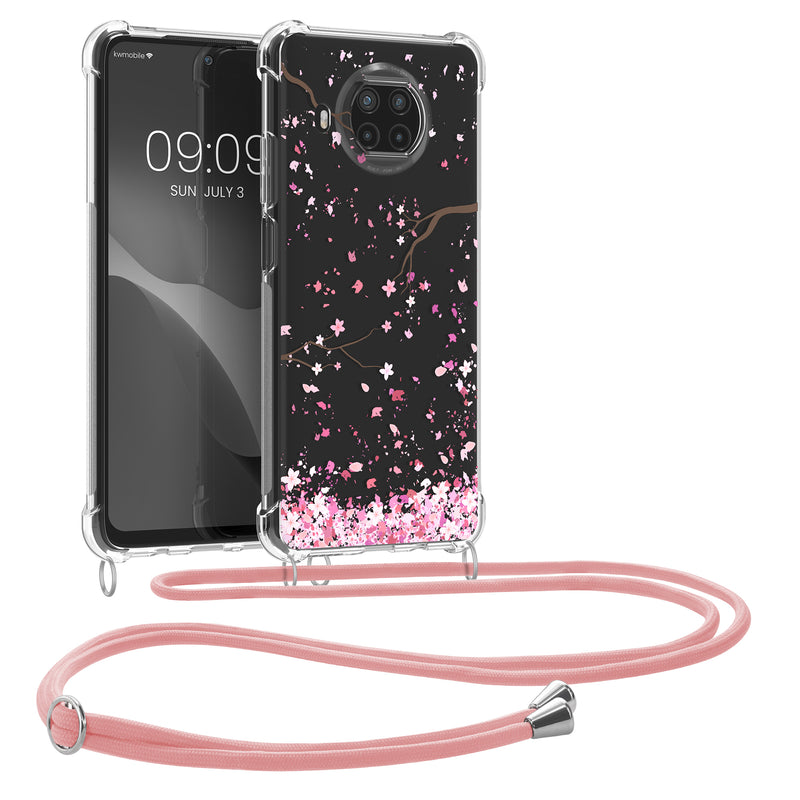 kwmobile Necklace Case kompatibel mit Xiaomi Mi 10T Lite Hülle Silikon Cover mit Handykette Transparent Magnolien