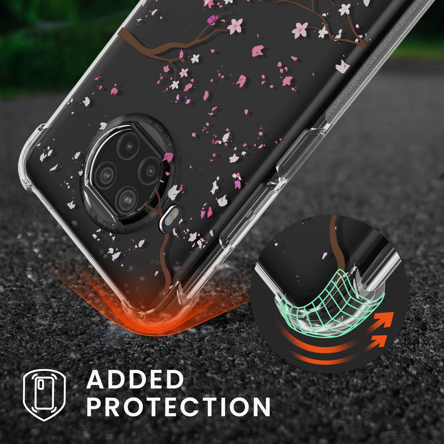 kwmobile Necklace Case kompatibel mit Xiaomi Mi 10T Lite Hülle Silikon Cover mit Handykette Transparent Magnolien
