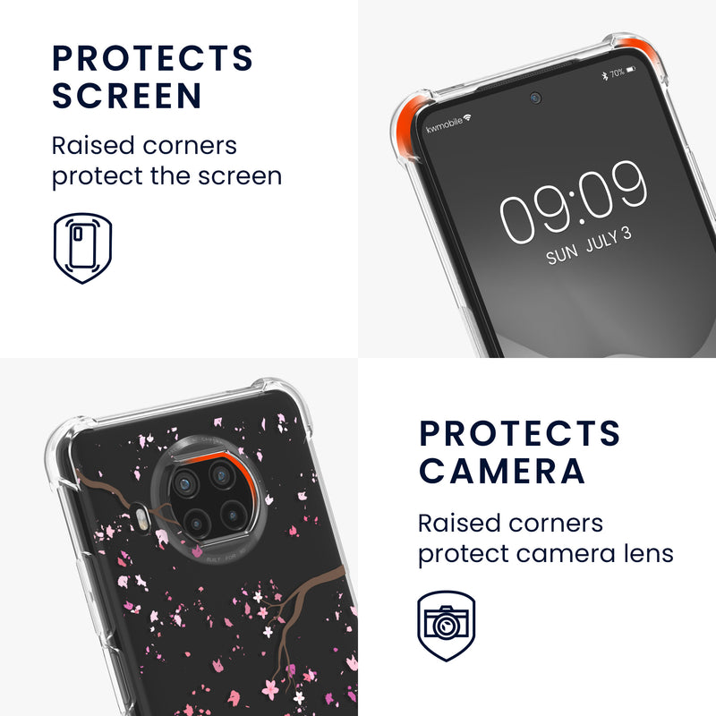 kwmobile Necklace Case kompatibel mit Xiaomi Mi 10T Lite Hülle Silikon Cover mit Handykette Transparent Magnolien