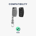 kwmobile Autoschlüssel Hülle kompatibel mit Ford 3-Tasten Klappschlüssel Autoschlüssel - Kunstleder Schutzhülle Schlüsselhülle Cover