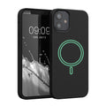 kwmobile Hülle kompatibel mit Apple iPhone 12 mini magnetisches Case kompatibel mit MagSafe Cover gummiert