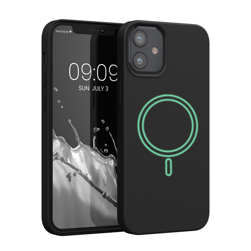 kwmobile Hülle kompatibel mit Apple iPhone 12 mini magnetisches Case kompatibel mit MagSafe Cover gummiert