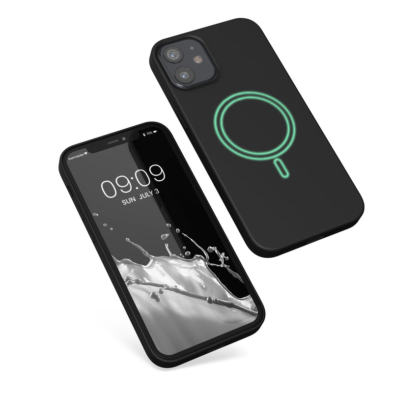 kwmobile Hülle kompatibel mit Apple iPhone 12 mini magnetisches Case kompatibel mit MagSafe Cover gummiert