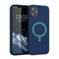 kwmobile Hülle kompatibel mit Apple iPhone 12 mini magnetisches Case kompatibel mit MagSafe Cover gummiert