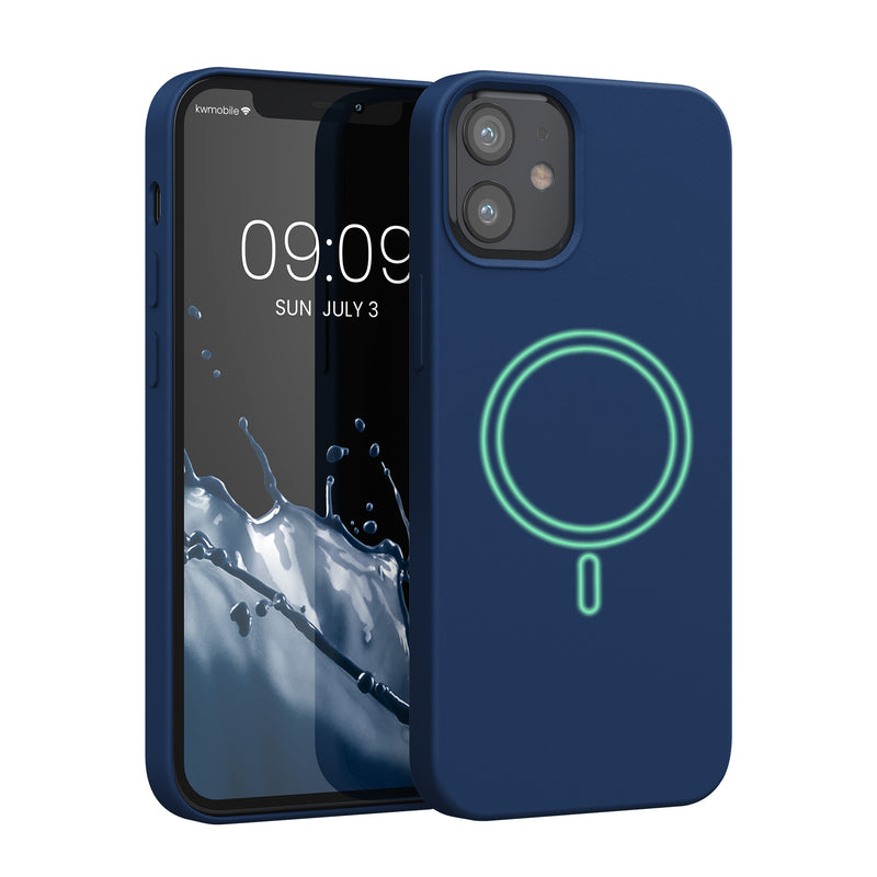 kwmobile Hülle kompatibel mit Apple iPhone 12 mini magnetisches Case kompatibel mit MagSafe Cover gummiert