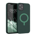 kwmobile Hülle kompatibel mit Apple iPhone 12 mini magnetisches Case kompatibel mit MagSafe Cover gummiert