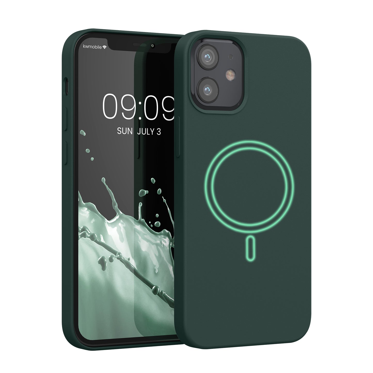 kwmobile Hülle kompatibel mit Apple iPhone 12 mini magnetisches Case kompatibel mit MagSafe Cover gummiert