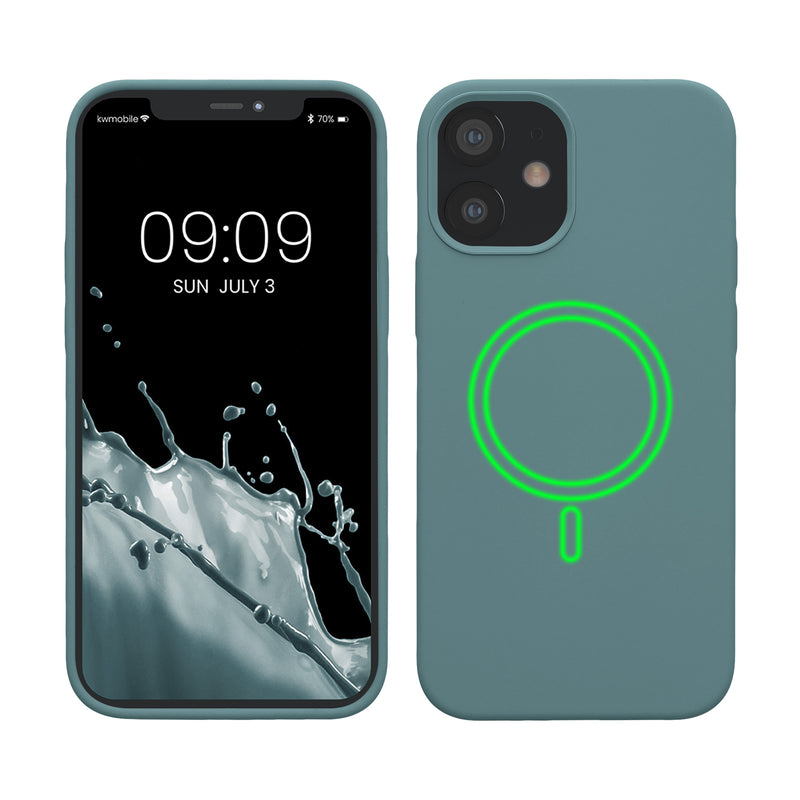 kwmobile Hülle kompatibel mit Apple iPhone 12 mini magnetisches Case kompatibel mit MagSafe Cover gummiert