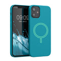 kwmobile Hülle kompatibel mit Apple iPhone 12 mini magnetisches Case kompatibel mit MagSafe Cover gummiert