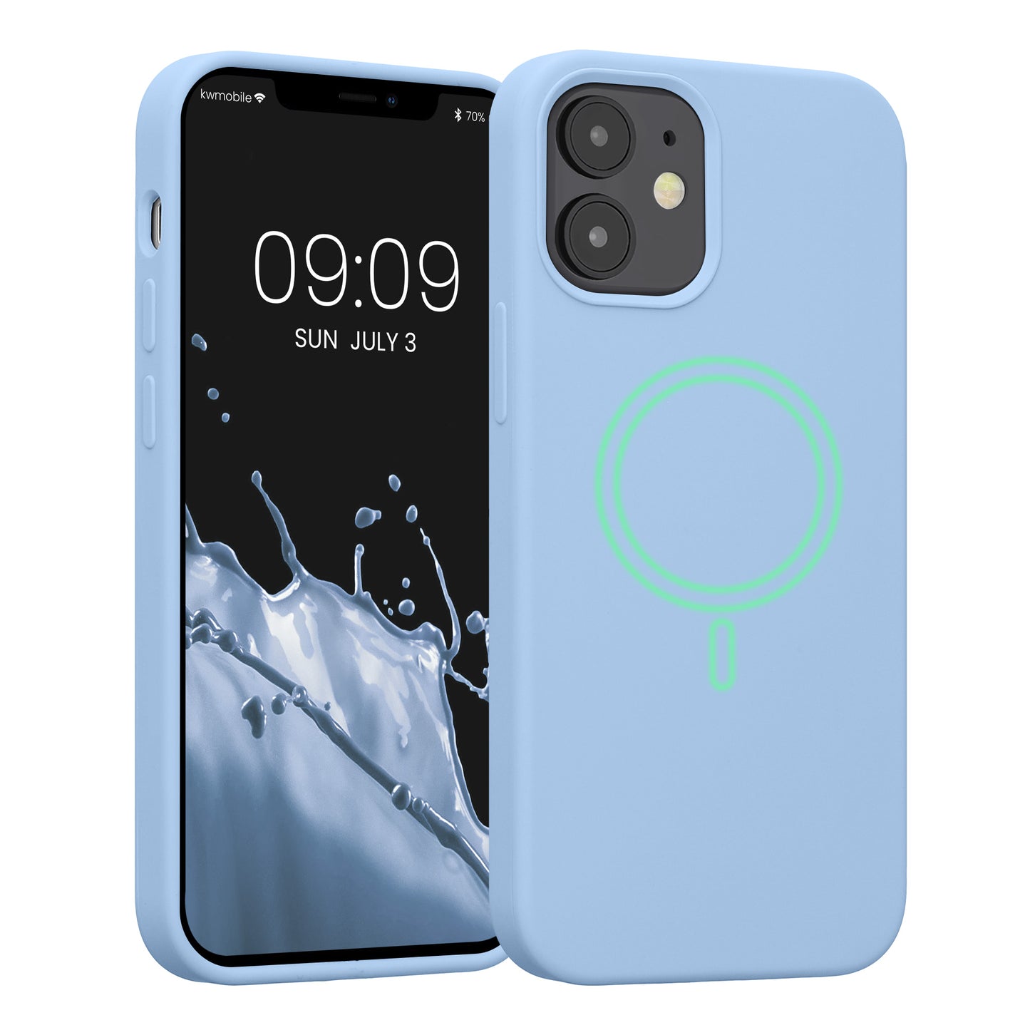 kwmobile Hülle kompatibel mit Apple iPhone 12 mini magnetisches Case kompatibel mit MagSafe Cover gummiert