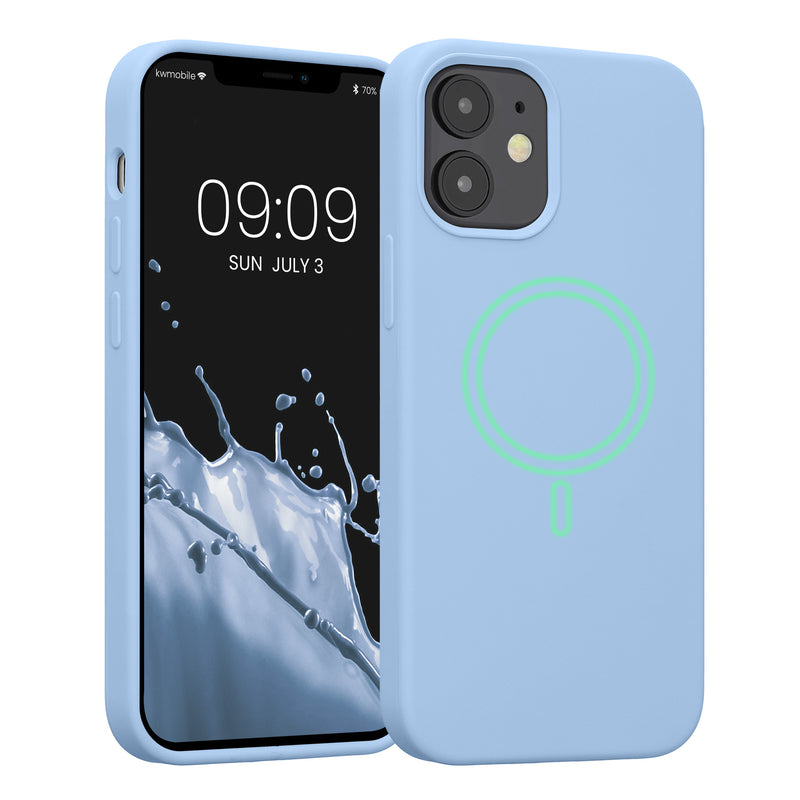 kwmobile Hülle kompatibel mit Apple iPhone 12 mini magnetisches Case kompatibel mit MagSafe Cover gummiert