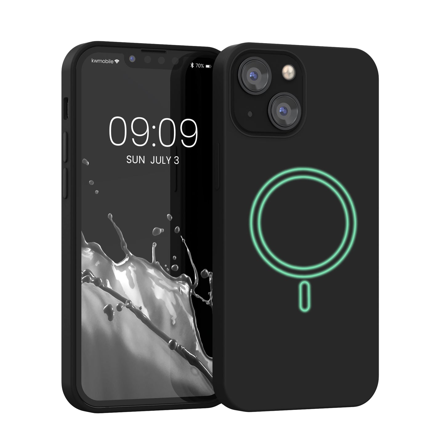 kwmobile Hülle kompatibel mit Apple iPhone 13 mini magnetisches Silikon Case kompatibel mit MagSafe Cover gummiert