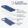 kwmobile Hülle kompatibel mit Apple iPhone 13 mini magnetisches Silikon Case kompatibel mit MagSafe Cover gummiert