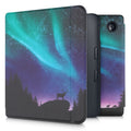 kwmobile Schutzhülle für Kobo Libra 2 Hülle - eReader Flip Case mit Auto Sleep Funktion - Galaxie Baum Wiese