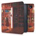 kwmobile Schutzhülle für Kobo Libra 2 Hülle - eReader Flip Case mit Auto Sleep Funktion - Galaxie Baum Wiese