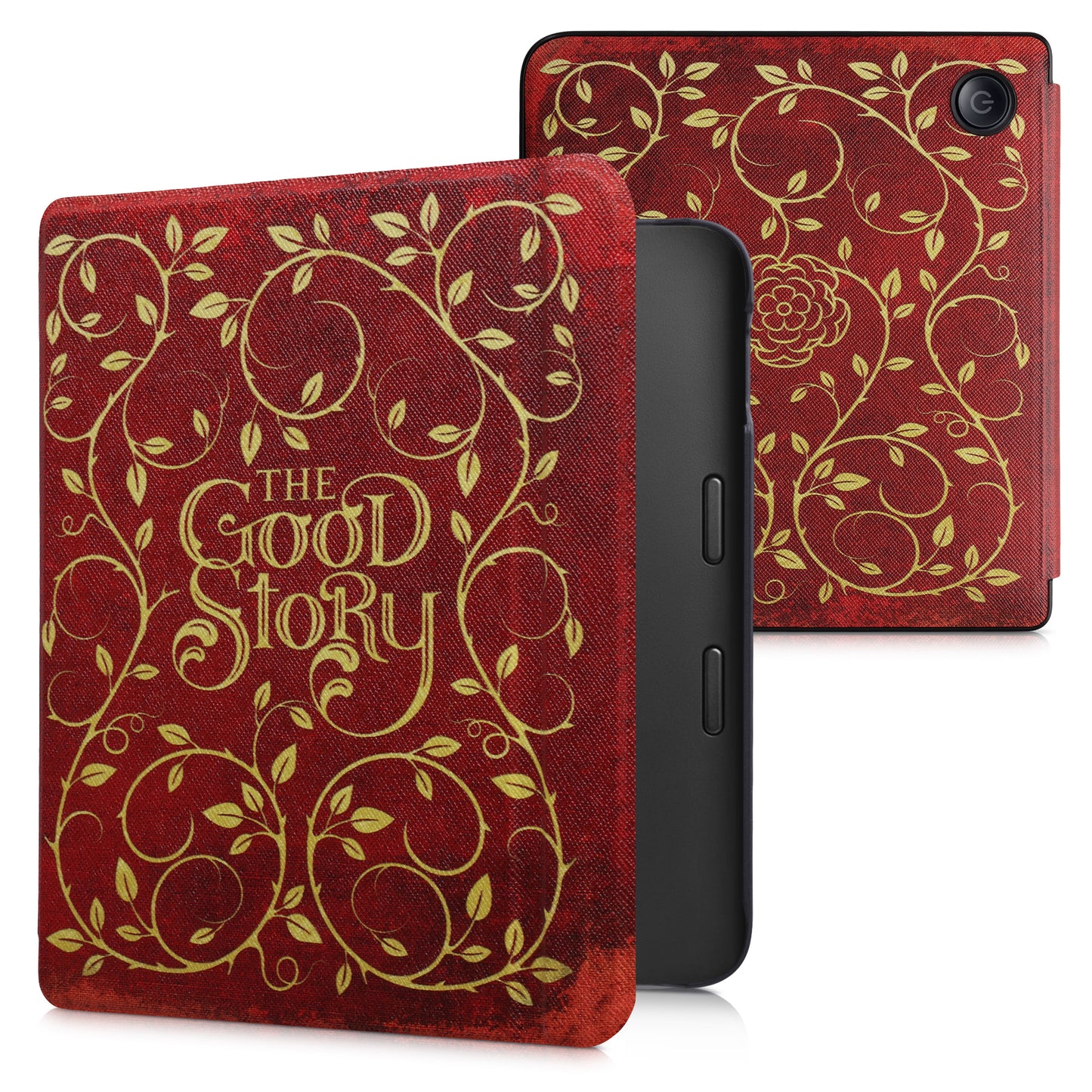 kwmobile Schutzhülle für Kobo Libra 2 Hülle - eReader Flip Case mit Auto Sleep Funktion - Galaxie Baum Wiese