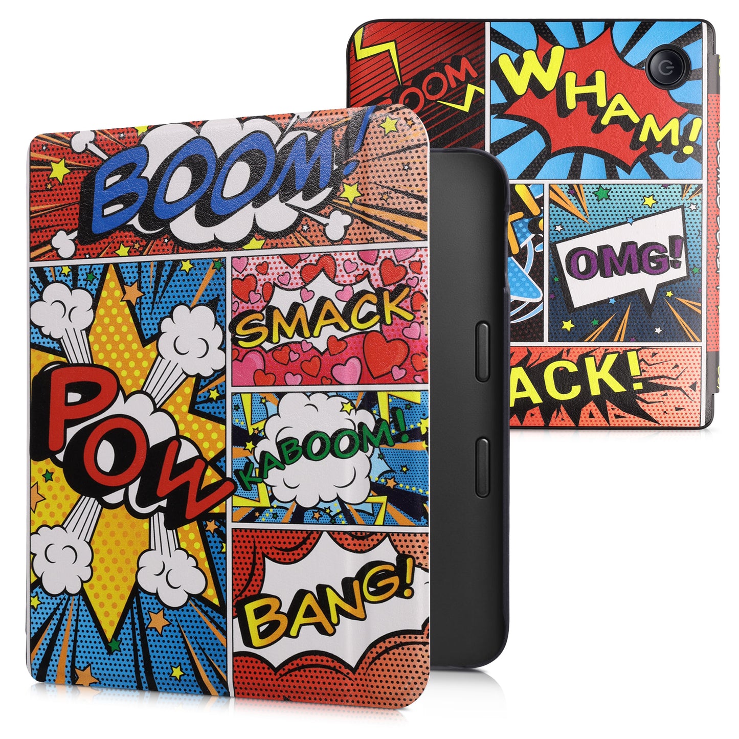 kwmobile Schutzhülle für Kobo Libra 2 Hülle - eReader Flip Case mit Auto Sleep Funktion - Galaxie Baum Wiese